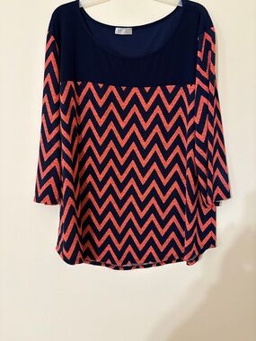 Blue Sky Navy Scoop Neck Top